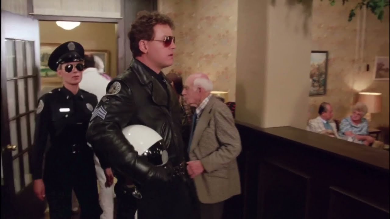 Tackleberry looking for Mrs. Feldman |Police Academy 4 | Retirement Home