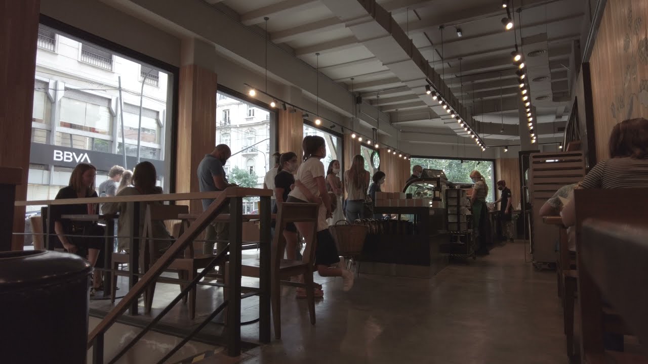 View from Inside a Starbucks Cafe - Buenos Aires, Argentina - February 2022 - 4k