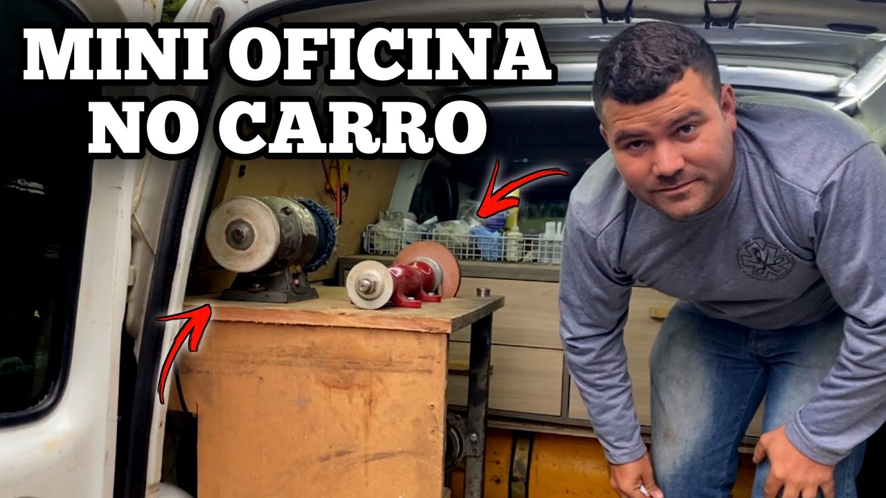 ELE CONSTRUIU UMA OFICINA NO CARRO adptando ferramentas