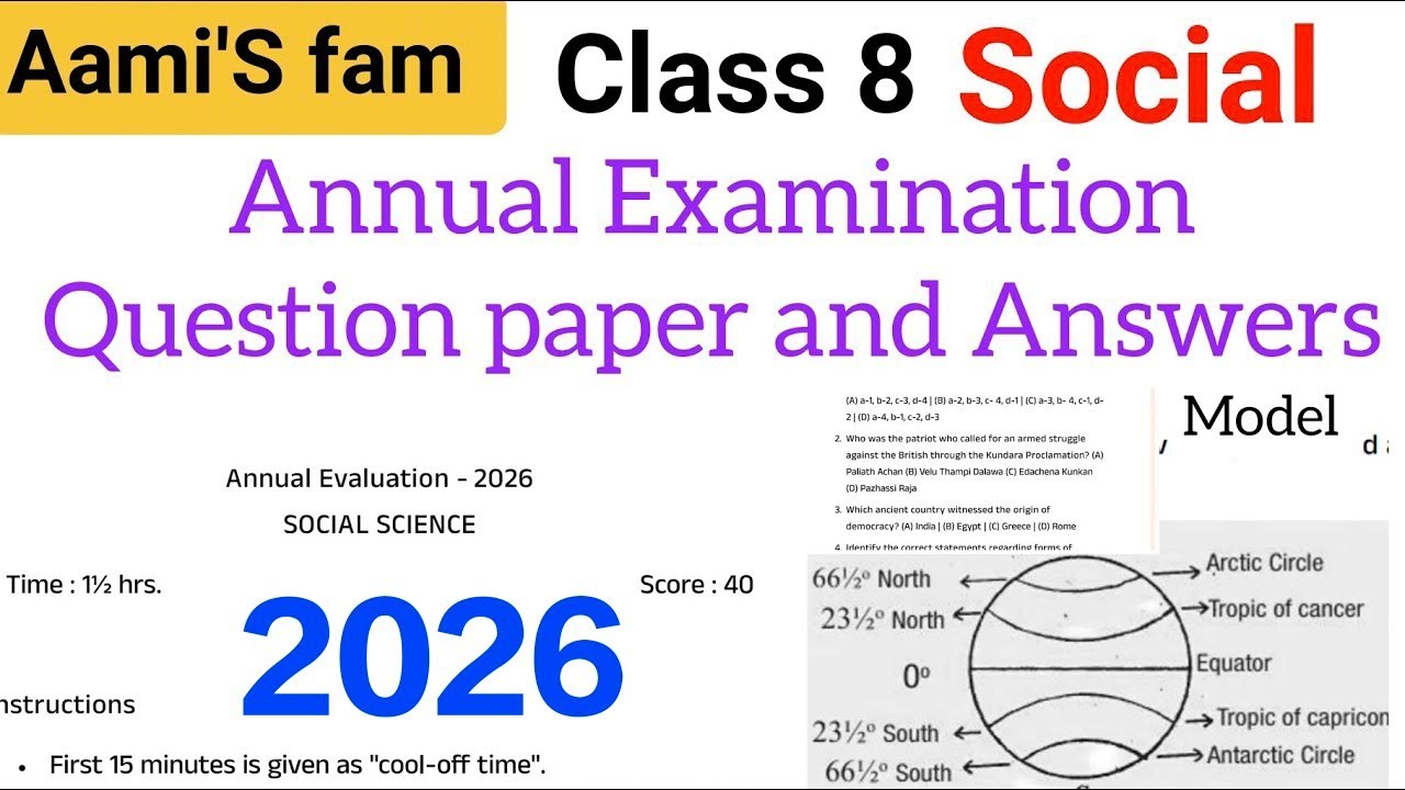Class 8 - Social science - Annual Examination Question paper and Answers 