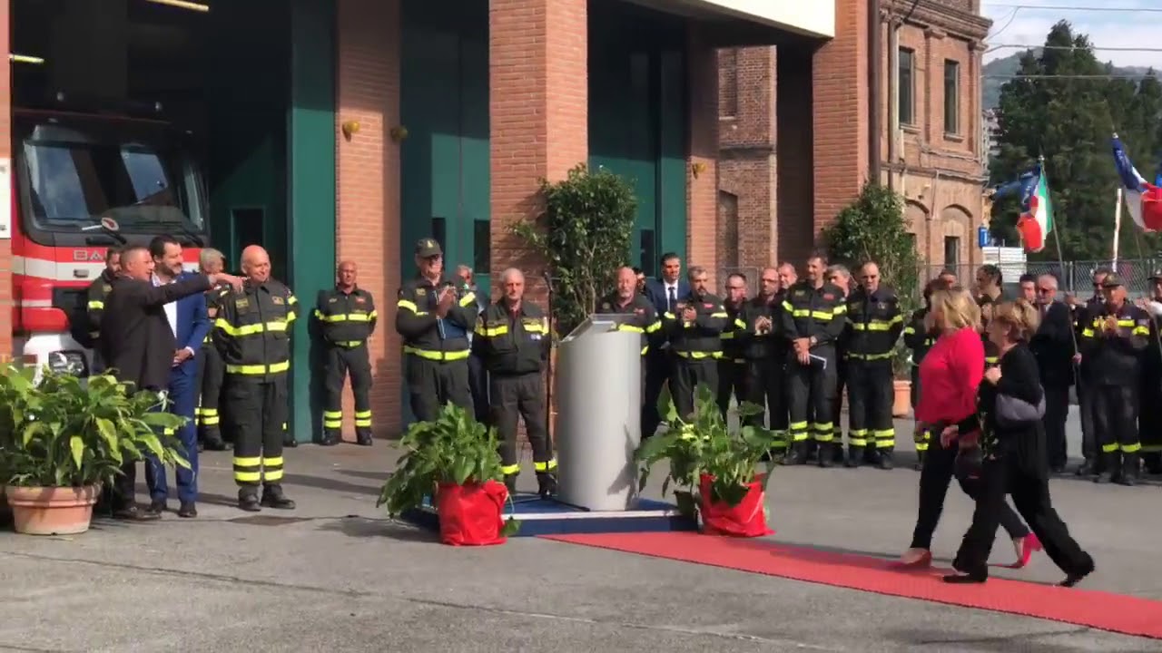 MATTEO SALVINI all’inaugurazione del distaccamento dei Vigili del Fuoco di GENOVA Est (01.10.2018).