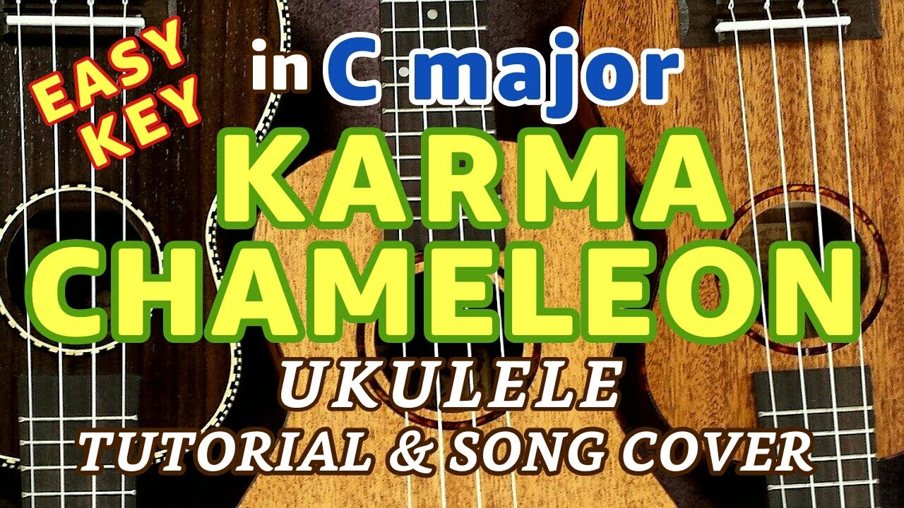 Karma Chameleon (Culture Club) Ukulele Tutorial & Play Along w/ Lyrics & Chords/ Easy Key = C major
