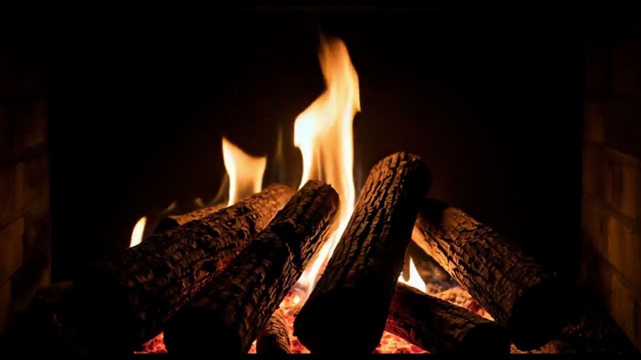 Burning Logs Fireplace Ambience | Glowing Embers & Crackling Fire | 7 Hours