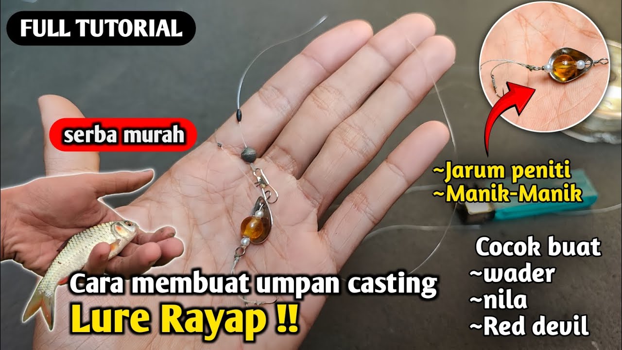 Tutorial membuat umpan casting (rayap lure) dari manik-manik || umpan jitu casting ikan wader😱#viral