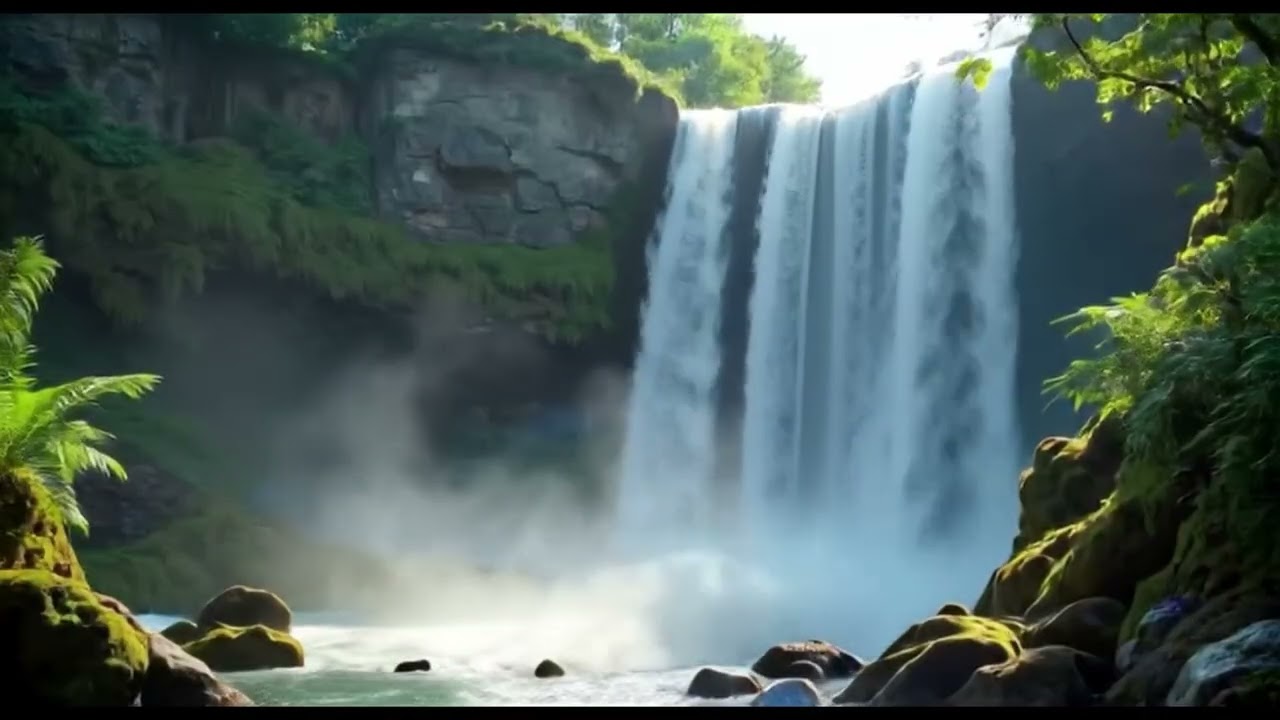 No Ads – Let the Waterfall Carry Your Worries Away | Deep Calm | Peaceful