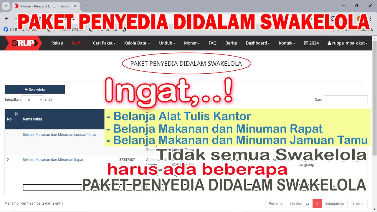 Buat Paket Penyedia dalam Swakelola di akun PPK LPSE 2024 | apa itu Paket Penyedia dalam Swakelola
