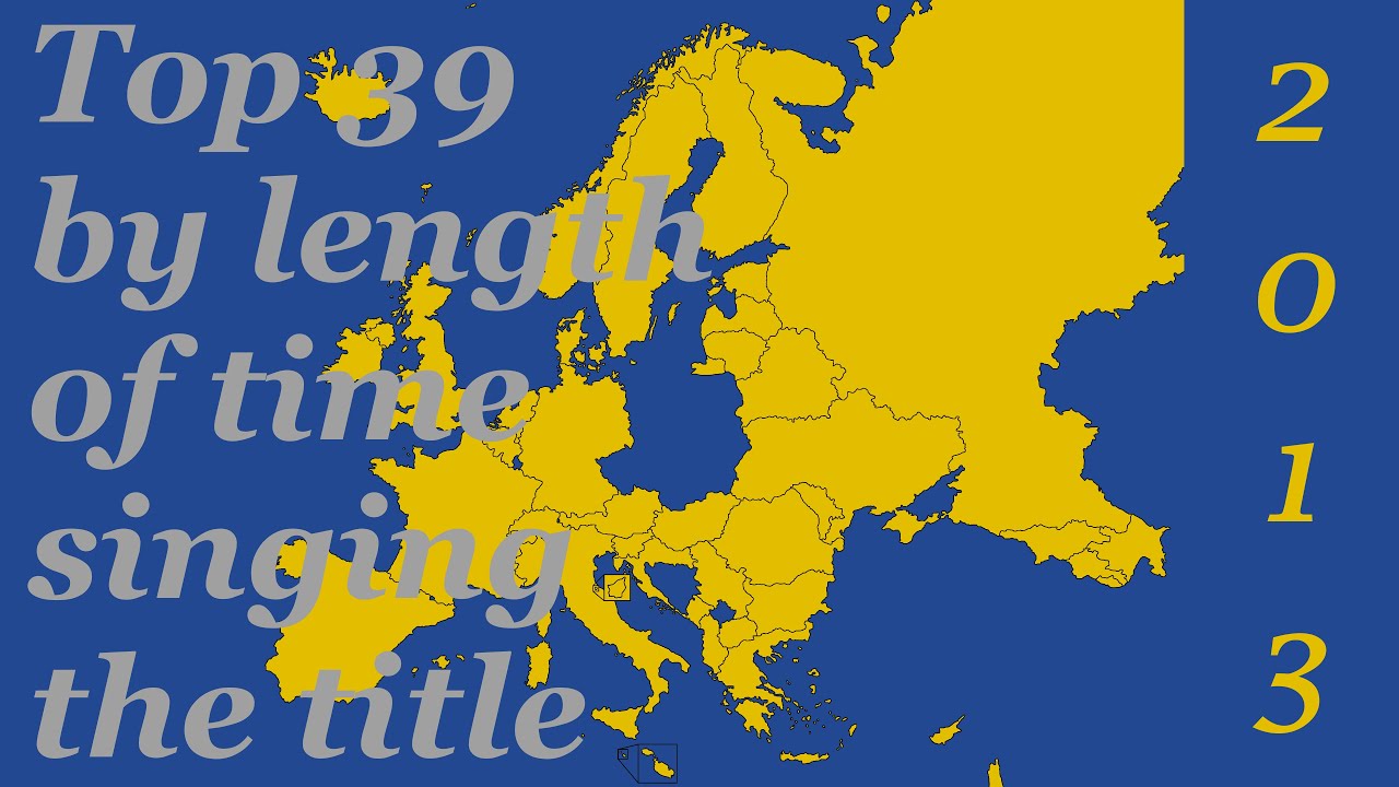 Eurovision 2013 - Top 39 by length of time singing the title