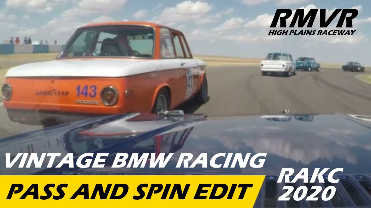 Vintage BMW 2002 Racing - Action, Passing, Spins - quick 5 min edit from 2020 RAKC at HPR