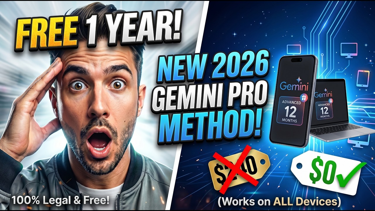 Бесплатная подписка на Gemini Pro на 1 год &mdash; новый метод 2026 года (работает на всех устройствах)
