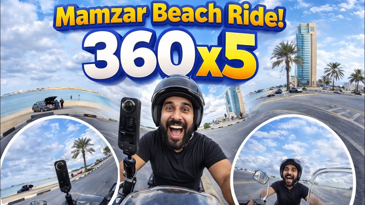 Mamzar Beach Bike Ride | Shot on Insta360 X5 #dubaivlog #allaboutdubai 