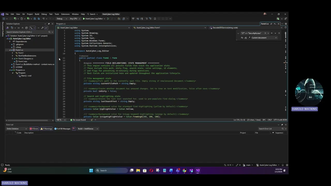 AutoCyber Log Editor – Designing Software for Automotive & Cybersecurity Log Analysis