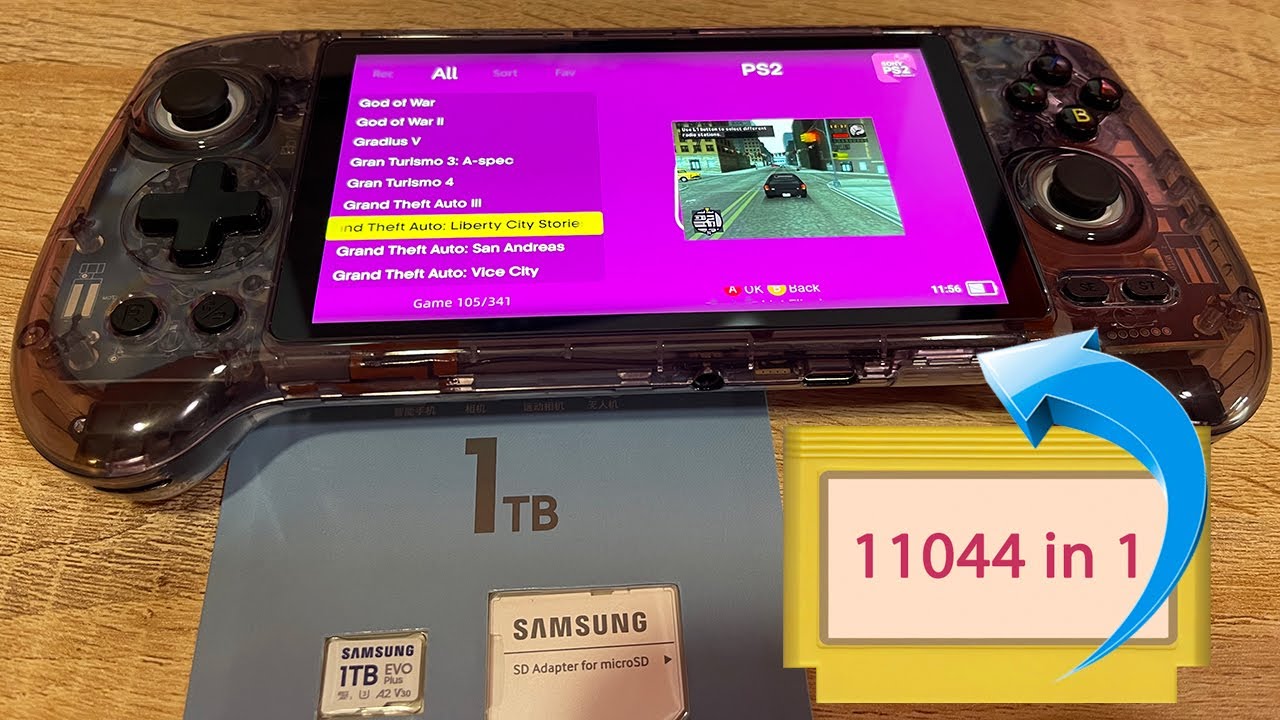 Карта 1тб с ретро играми для Anbernic RG557, внутри 11044 игр для Анберник 557