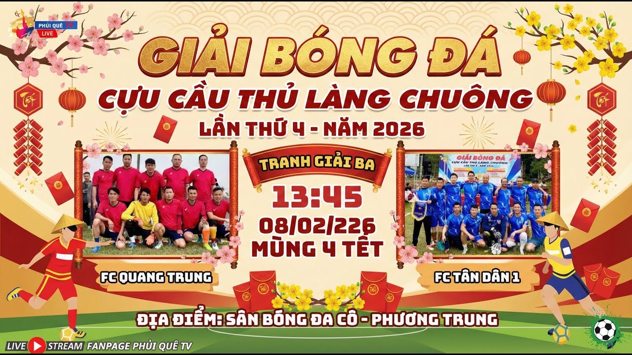 🔴 TRỰC TIẾP: FC QUANG TRUNG VS FC TÂN DÂN 1