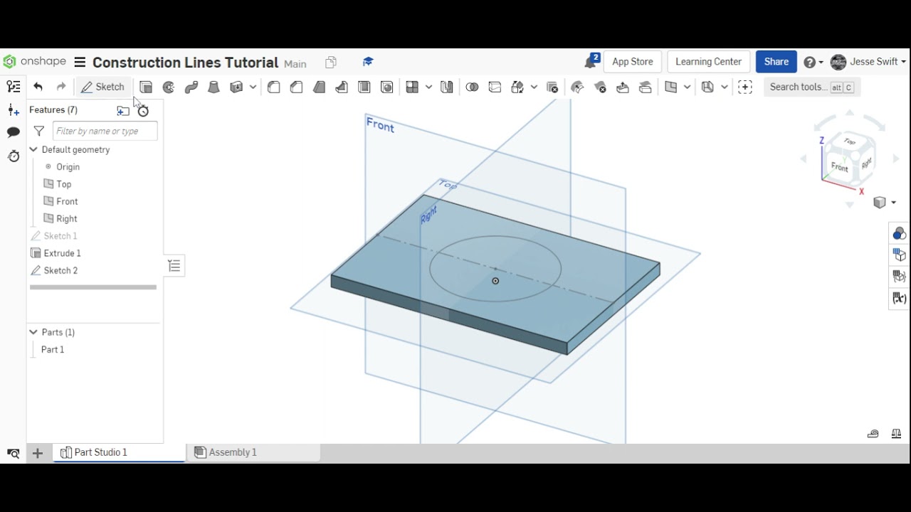 Construction Lines Tutorial - ONSHAPE Tips