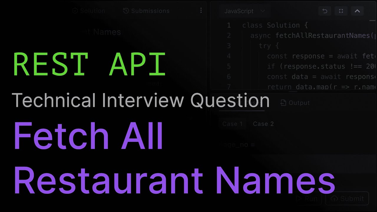 Fetch All Restaurant Names | REST API Coding Interview Challenge