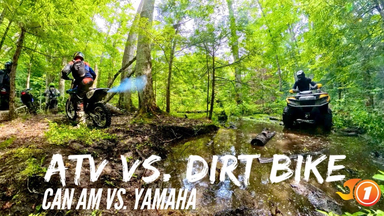ATV vs. Dirt Bike, Can Am vs. Yamaha - Wild Gnarly Trail Ride
