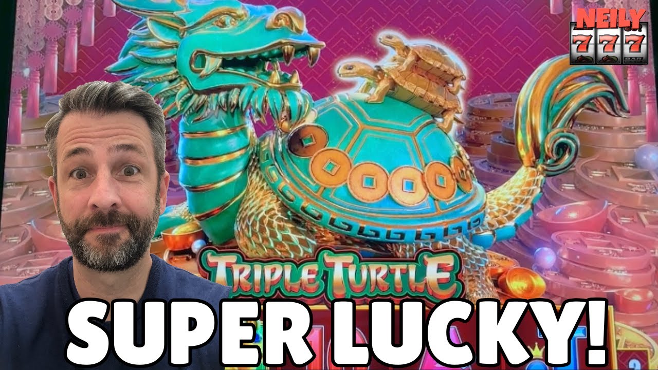 IMPOSSIBLE TO LOSE! INCREDIBLE RUN OF LUCK playing TRIPLE TURTLE SLOT MACHINE!