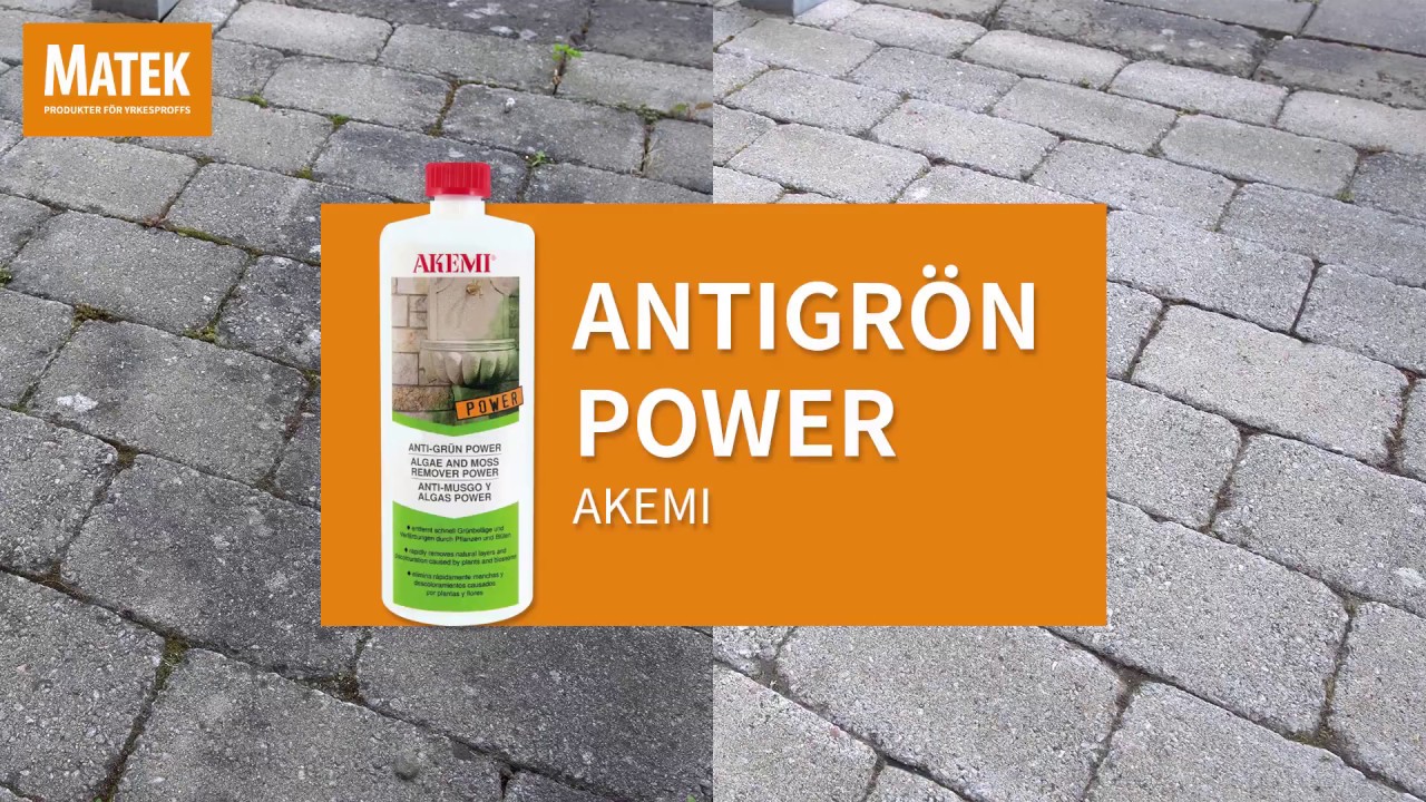 Rengör stenplattor – Akemi Antigrön Power