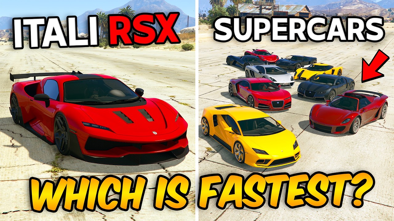 GTA 5 Online - 11 FASTEST SUPERCARS VS ITALI RSX (WHICH IS FASTEST?) | DRAG RACE