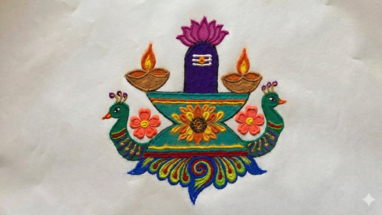 Easy Rangoli Shivaratri | Easy Shivaratri Rangoli for Beginners | Simple Shiva Lingam kolam #rangoli