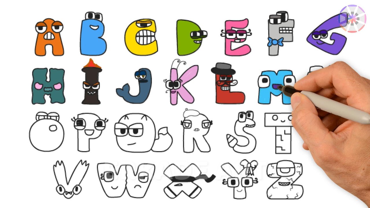 How To Draw Alphabet Lore - French Alphabet Lore - Drawing and Coloring