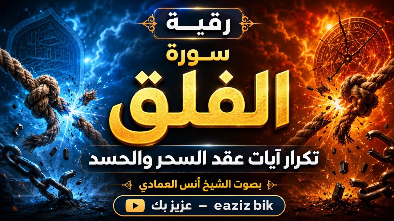 [ سورة الفلق ] تكرار أيات عقد السحر والحسد بصوت الشيخ / أنس العمادي نافعة بَإذن اللـــــــٌہ