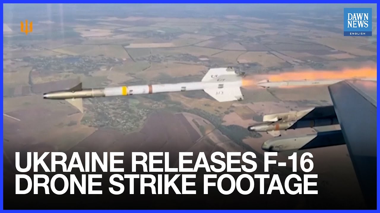 Ukrainian Air Force Shares Footage of F-16 Jets Destroying Drones | Dawn News English