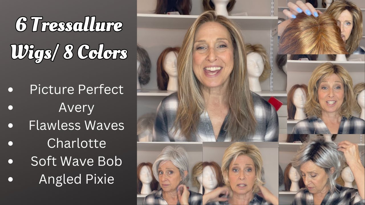 6 Tressallure Wigs: Picture Perfect, Avery, Flawless Waves, Charlotte, Soft Wave Bob, & Angled Pixie