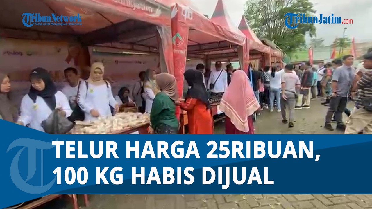 PASAR MURAH DI WRINGIN BONDOWOSO, 100 Kg Telur Habis Dibeli Ratusan Emak-emak Dalam 30 Menit