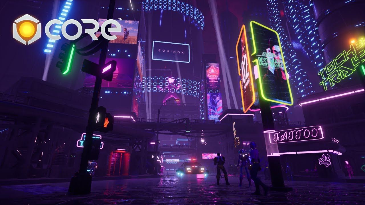 Creating the MOST INSANE Cyberpunk City in Core games! [ Tutorial /Speedbuild] Kitbashing art!