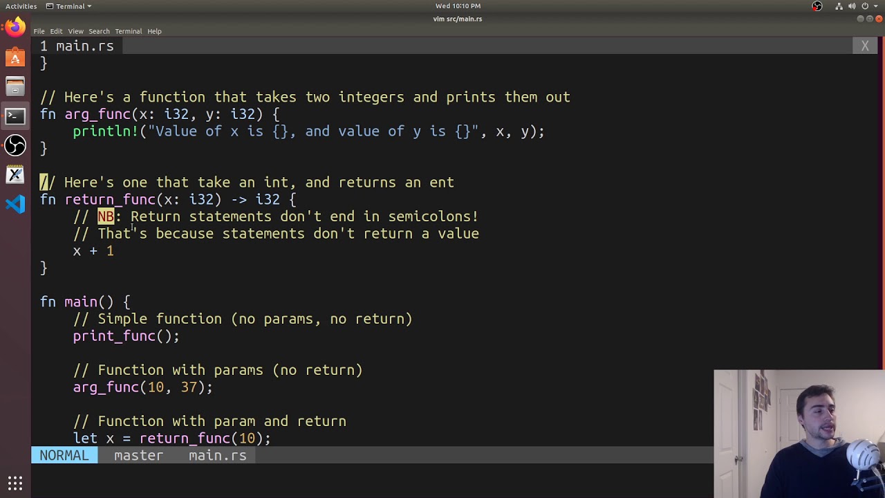 Learning Rust: Functions