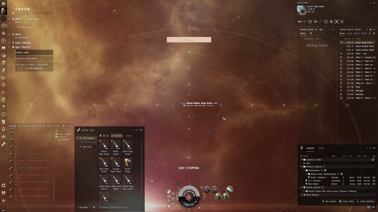 EVE ONLINE Anomic Team Burner Hawk Garmur Guide Fit