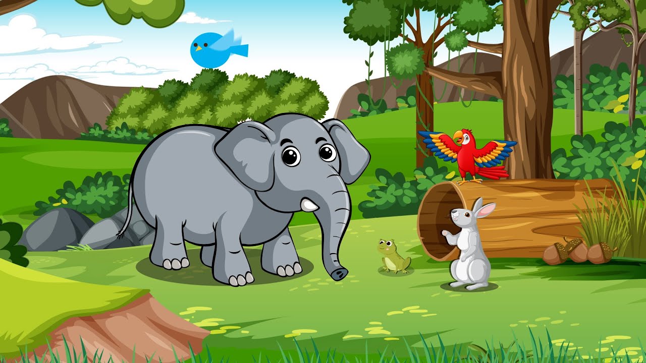 Elefante y amigos | historieta moral y divertida | caricatura de animales