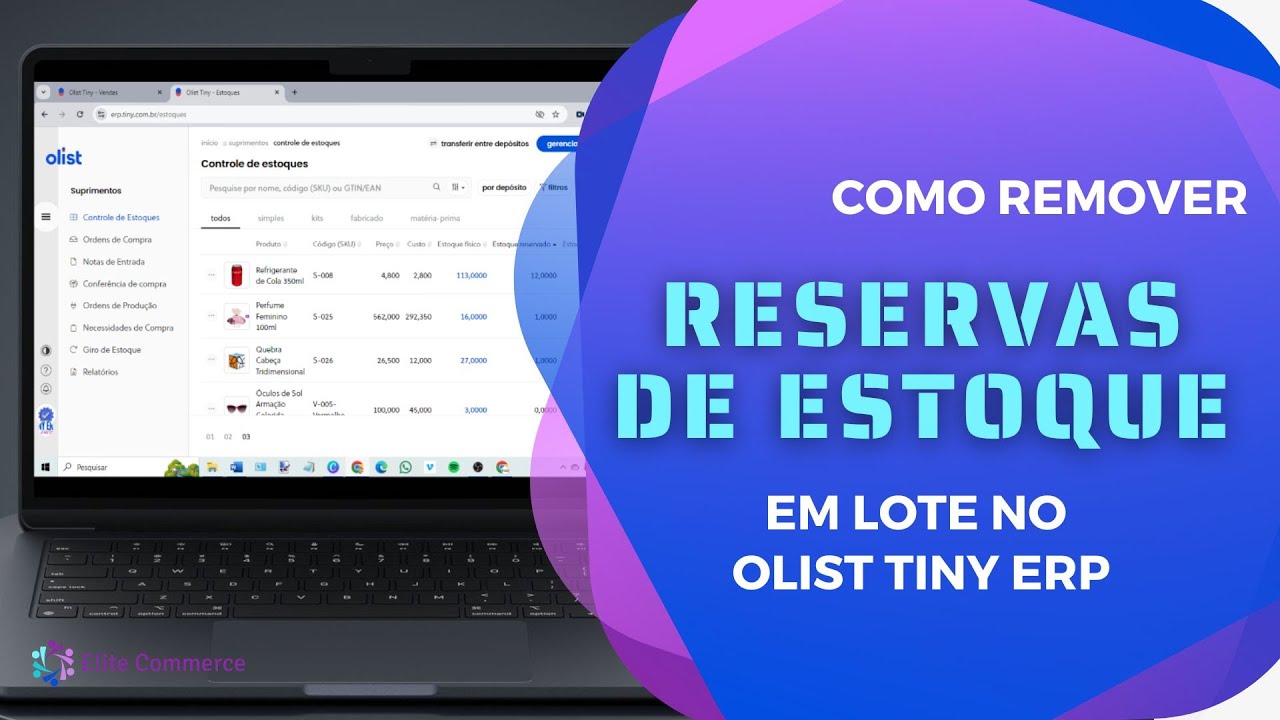 Exclusão Reservas de Estoque em Lote no Olist Tiny ERP