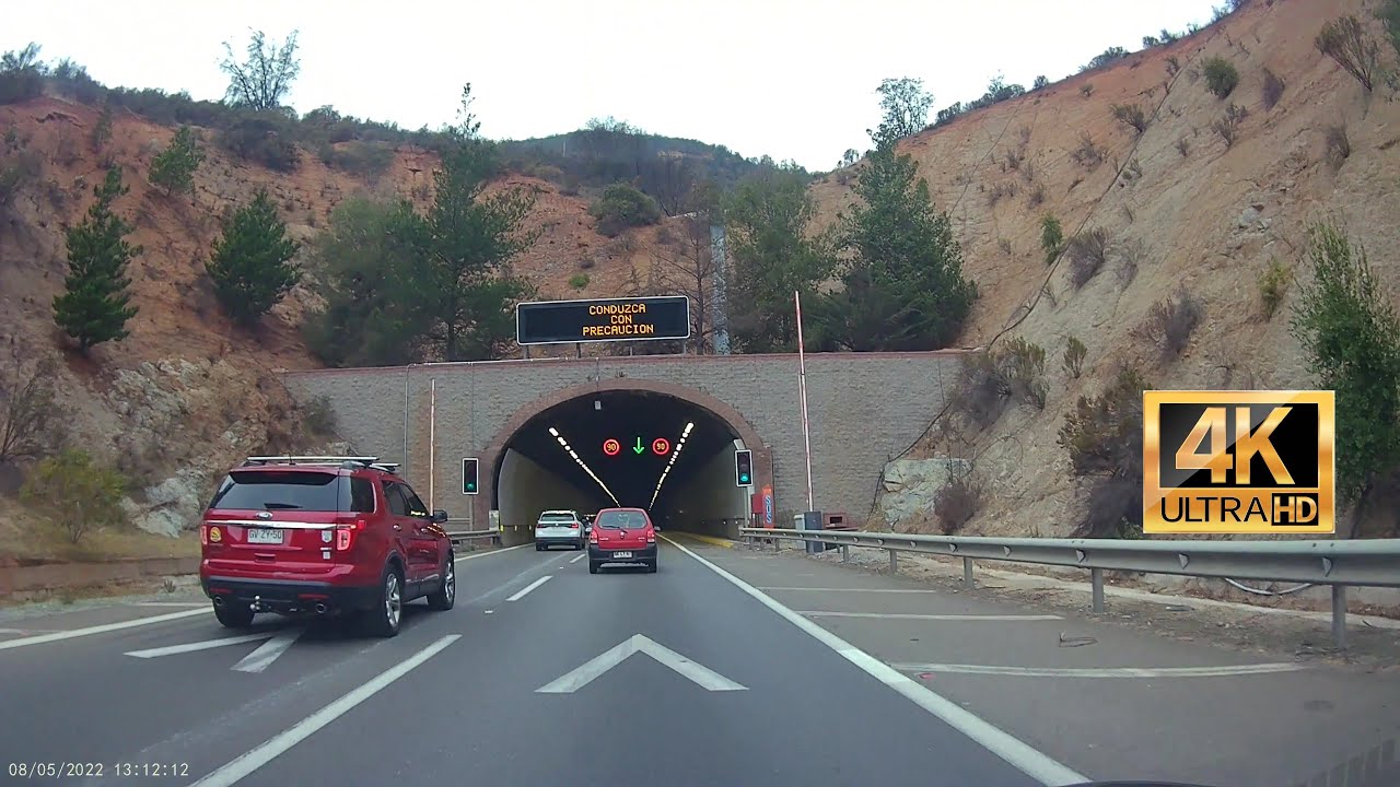 Túnel Zapata Ruta 68 Chile 4K