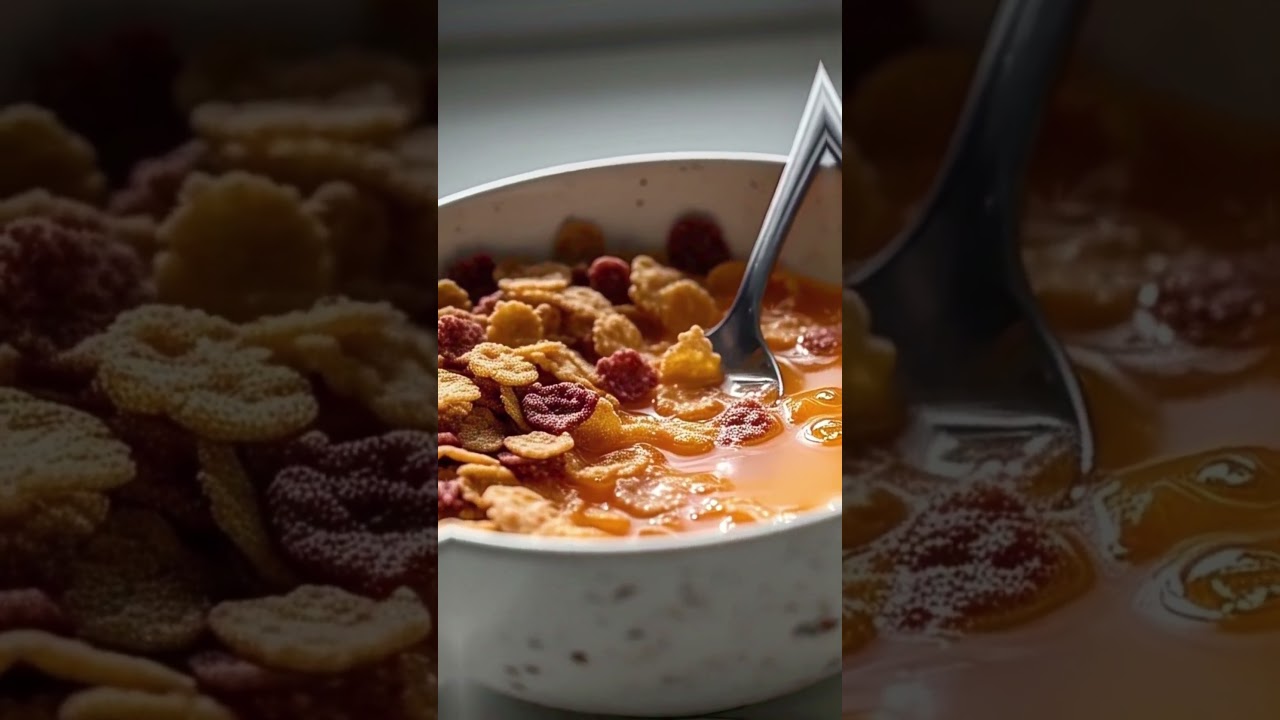 Cold, wet cereal mixed with orange juice #food #breakfast #shorts