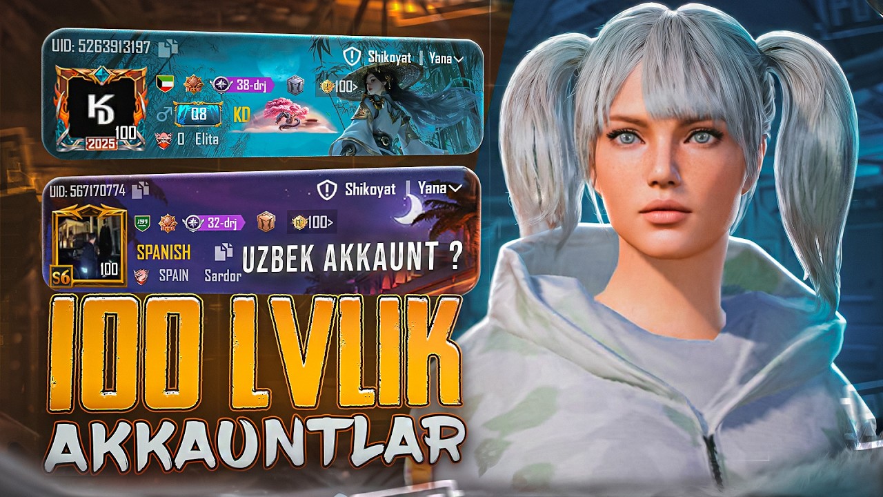 UZBDA 1 - 100 LV AKKAUNT 🤔 100 LV AKKAUNTLA ABZOR 🤯 PUBG MOBILE #pubg #pubgmobile