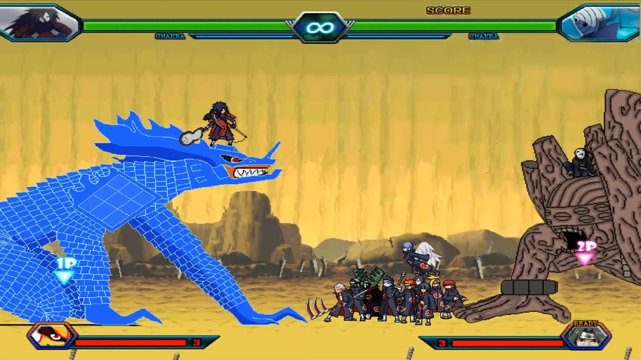 All Madara Forms VS Team Akatsuki - Bleach Vs Naruto 3.3 (Modded)