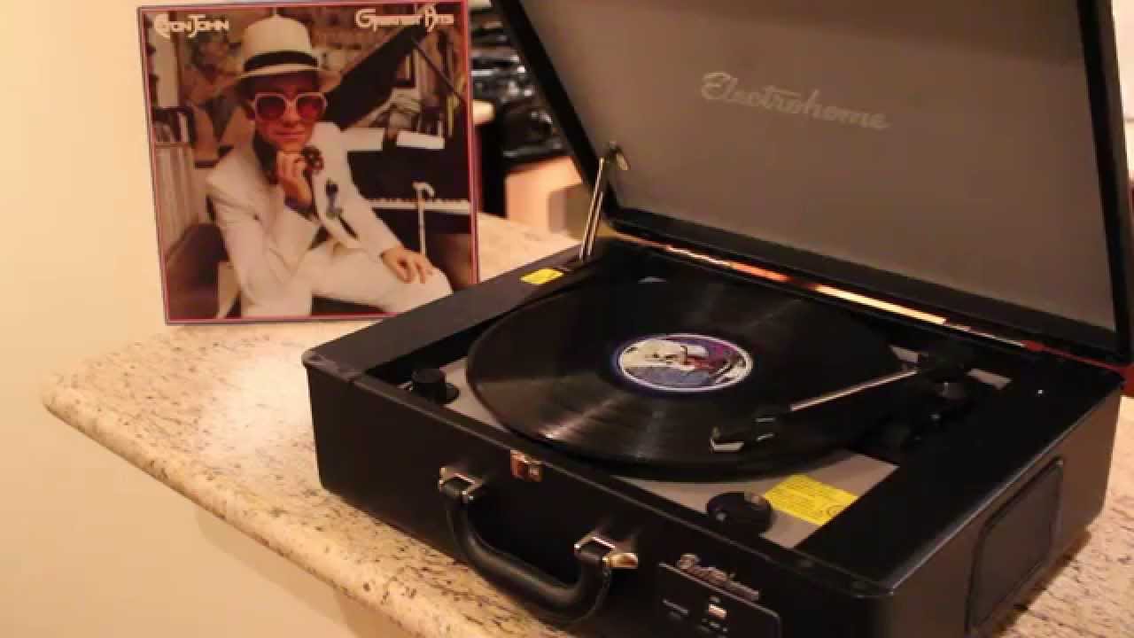 Electrohome Record Player EANOS300 out of Box First Run.  Elton John 