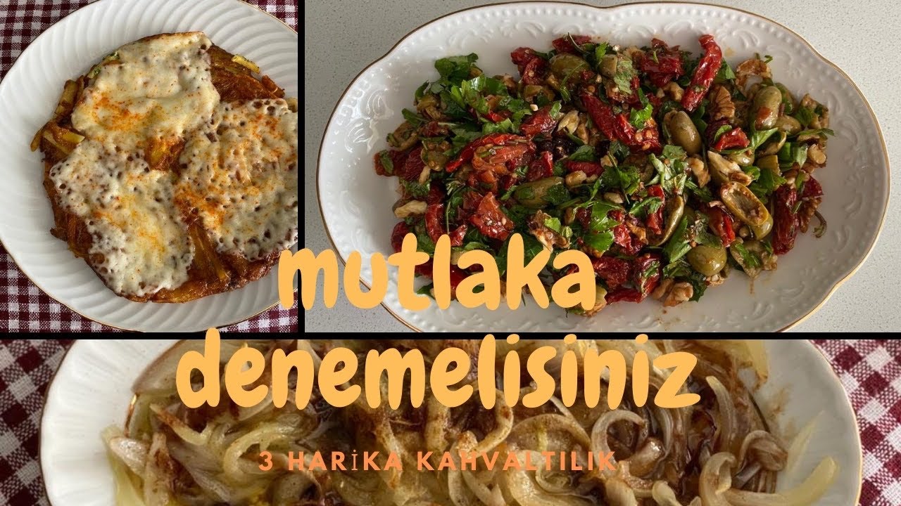 Kahvaltı için üç farklı pratik tarif //Kahvaltılık kolay lezzetler // Patates 🥔 Soğan 🧅 Zeytin