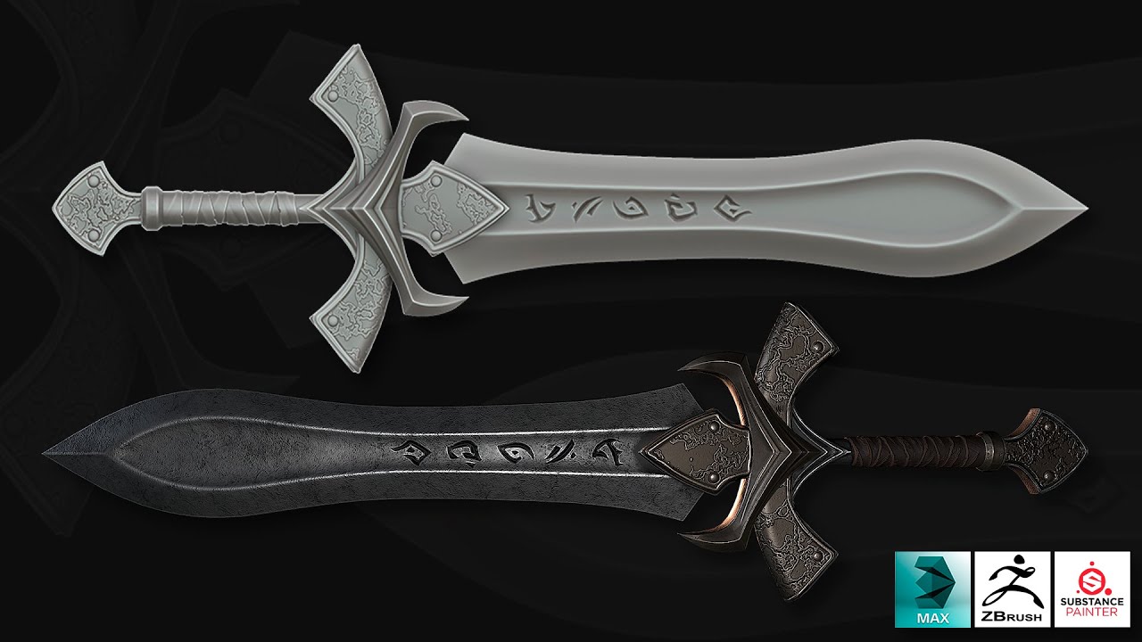 Autodesk 3ds Max, Zbrush, Substance Painter - Stylized sword