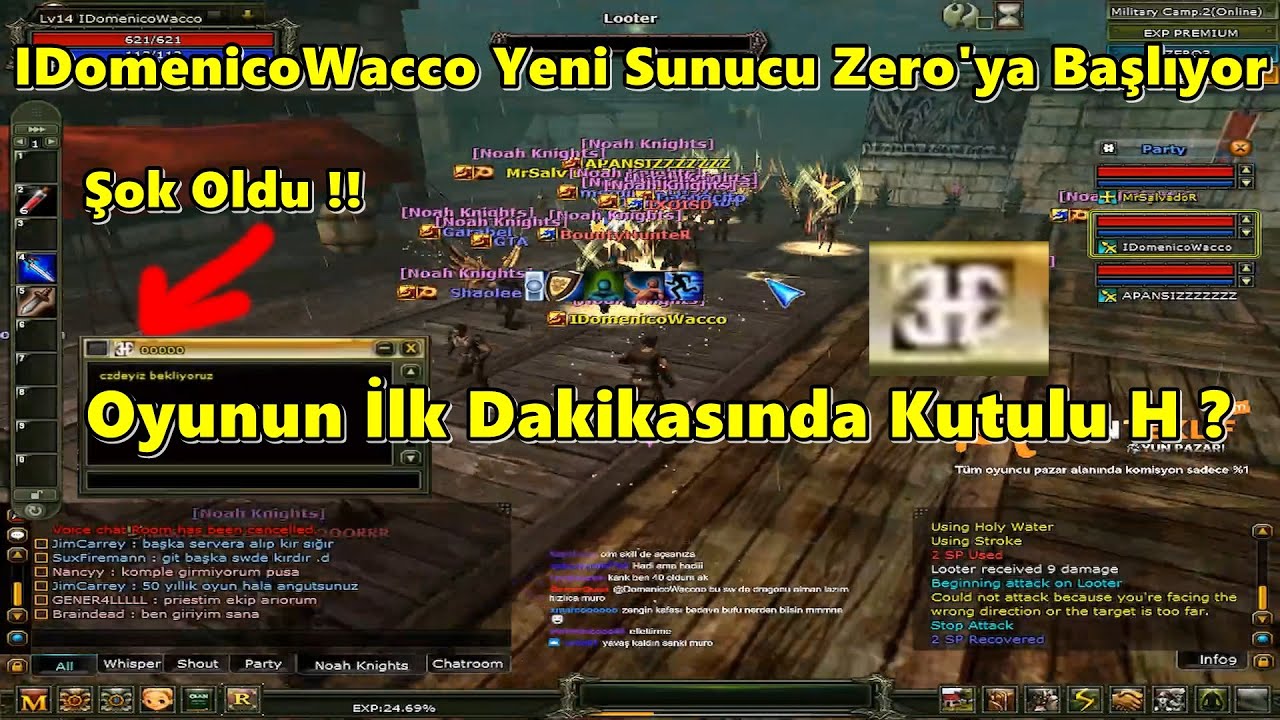 DomenicoWacco Yeni Sunucu Zero'ya Başlıyor! İlk Dakika Kutulu H Pm Atıyor? Knight Online #yenisunucu
