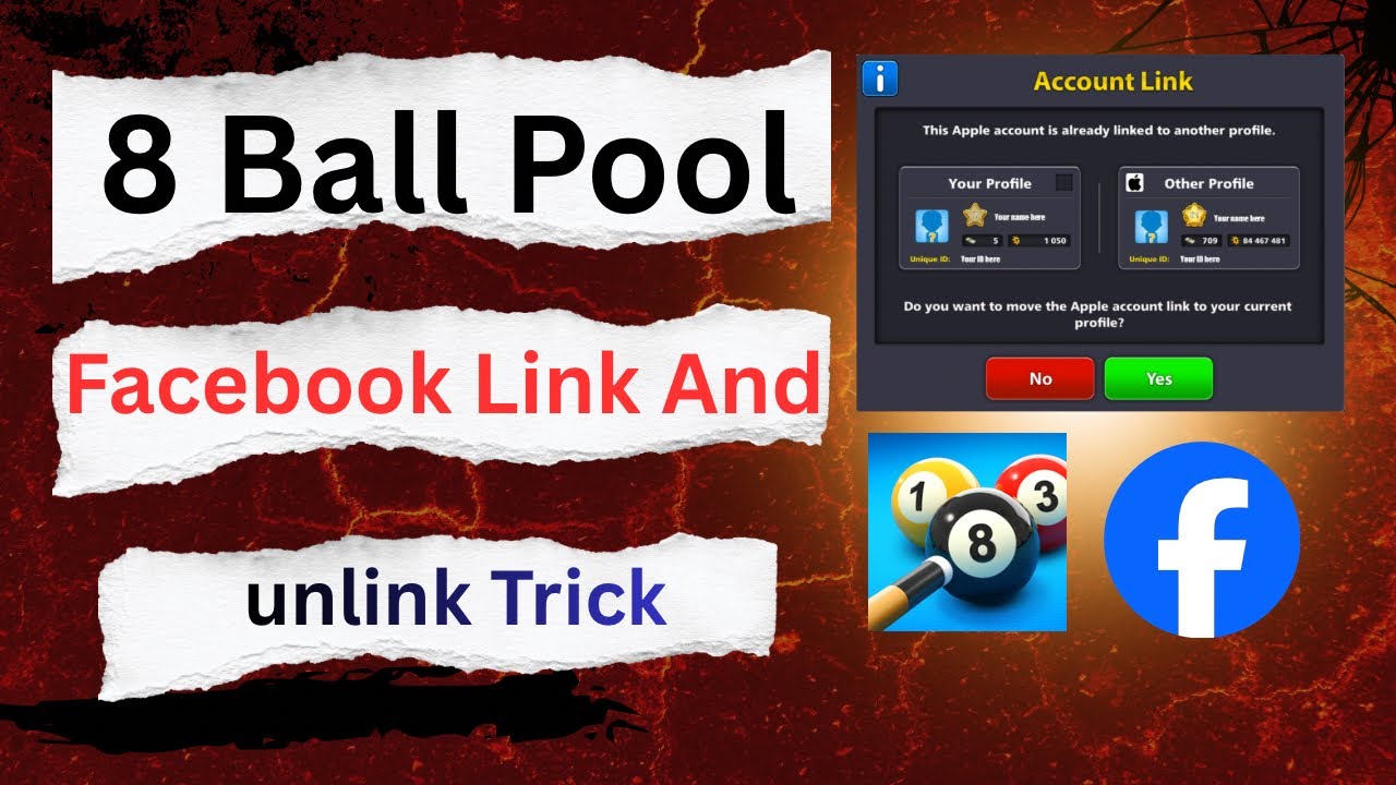 8 Ball Pool Facebook Account link and unlink viral Trick 