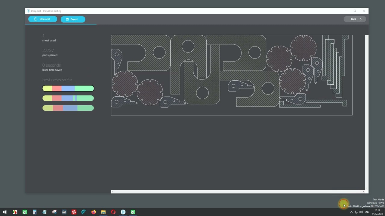 DEEPNEST - процесс размещения деталей с использованием максимальной площади материала/nesting