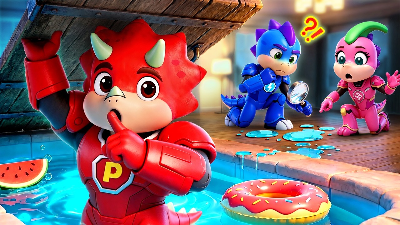 Bolt & Flora se unen a la fiesta secreta en la piscina de Pyro | Animaci&oacute;n de Dino Action