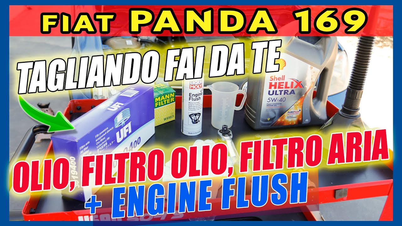 Tagliando Auto con Trattamento Engine Flush (Olio Motore, Filtro Olio, Filtro Aria) Fiat Panda 169