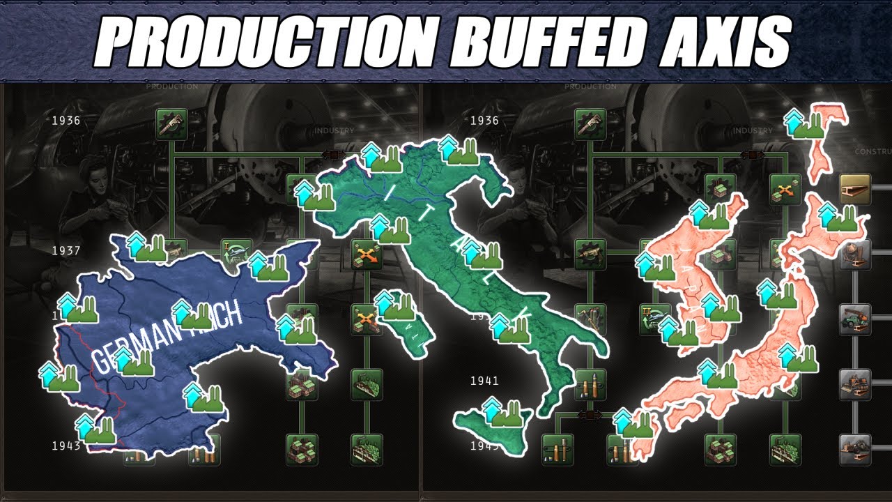 [HOI4] What if Axis had all production techs? - HOI4 Timelapse