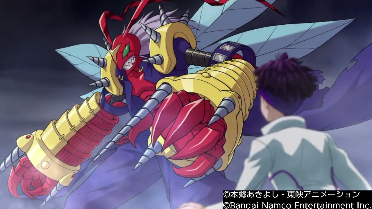 DIGIMON SURVIVE - Kunemon Digivolves to BanchoStingmon