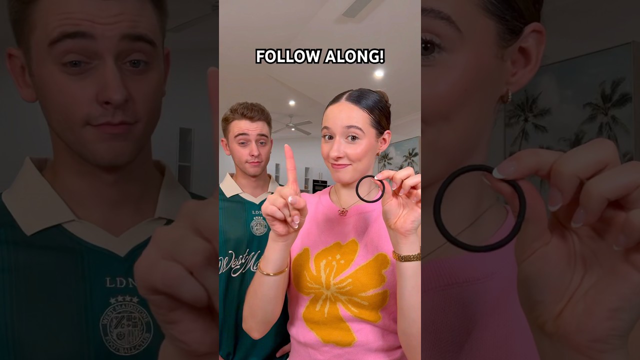 CAN YOU DO IT? 😳🤔🤣 VIRAL TIKTOK HAIR TIE TRICK TUTORIAL? 👀 #shorts #viral #trend #tutorial