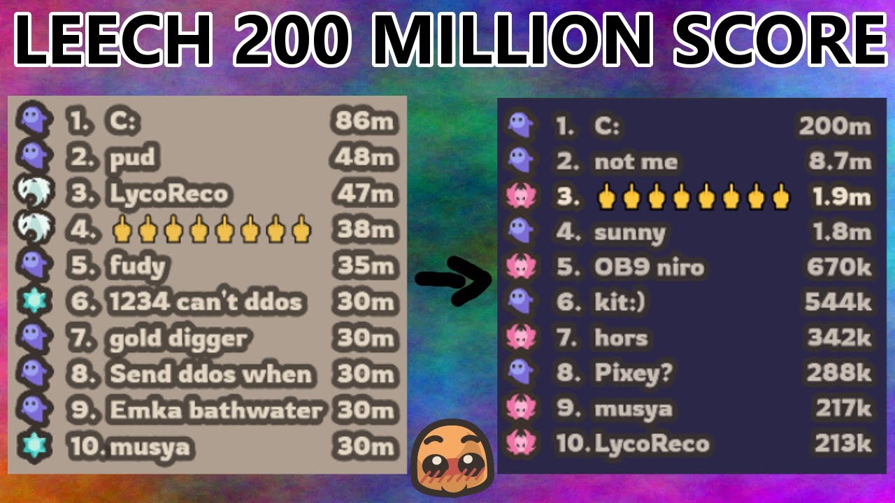 [TAMING.IO] NEW WORLD RECORD - LEECH 200 MILLION SCORE IN 4 DAYS 😂